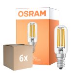 Multipack 6x Osram LED Special E14 Tubular Bulbo T26 Filamento Chiara 4.8W 470lm - 827 Bianco Molto Caldo | Dimmerabile - Sostitutiva 40W