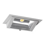 Downlight LED Wallwasher Wally Maxi Grigio 46W 6400lm 70x75D - 840 Bianco Freddo - 238x145mm
