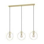 Eglo Luce Pendente Manizales Acciaio Oro | IP20 - Adatto per 3x E27 