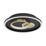 Eglo Parete e Luce da soffitto Tiriolo Acciaio Nero Oro 14W 1800lm - 840 Bianco Freddo | IP20 