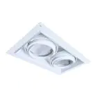 Noxion Incasso Spot Senza bordi Pro 2x AR111 Inclinabile Bianca | Ritaglio 314x164mm - G53 Attacco